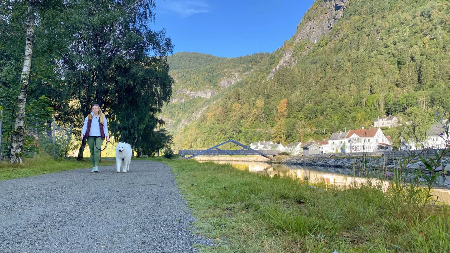 På tur langs promenaden i granvin